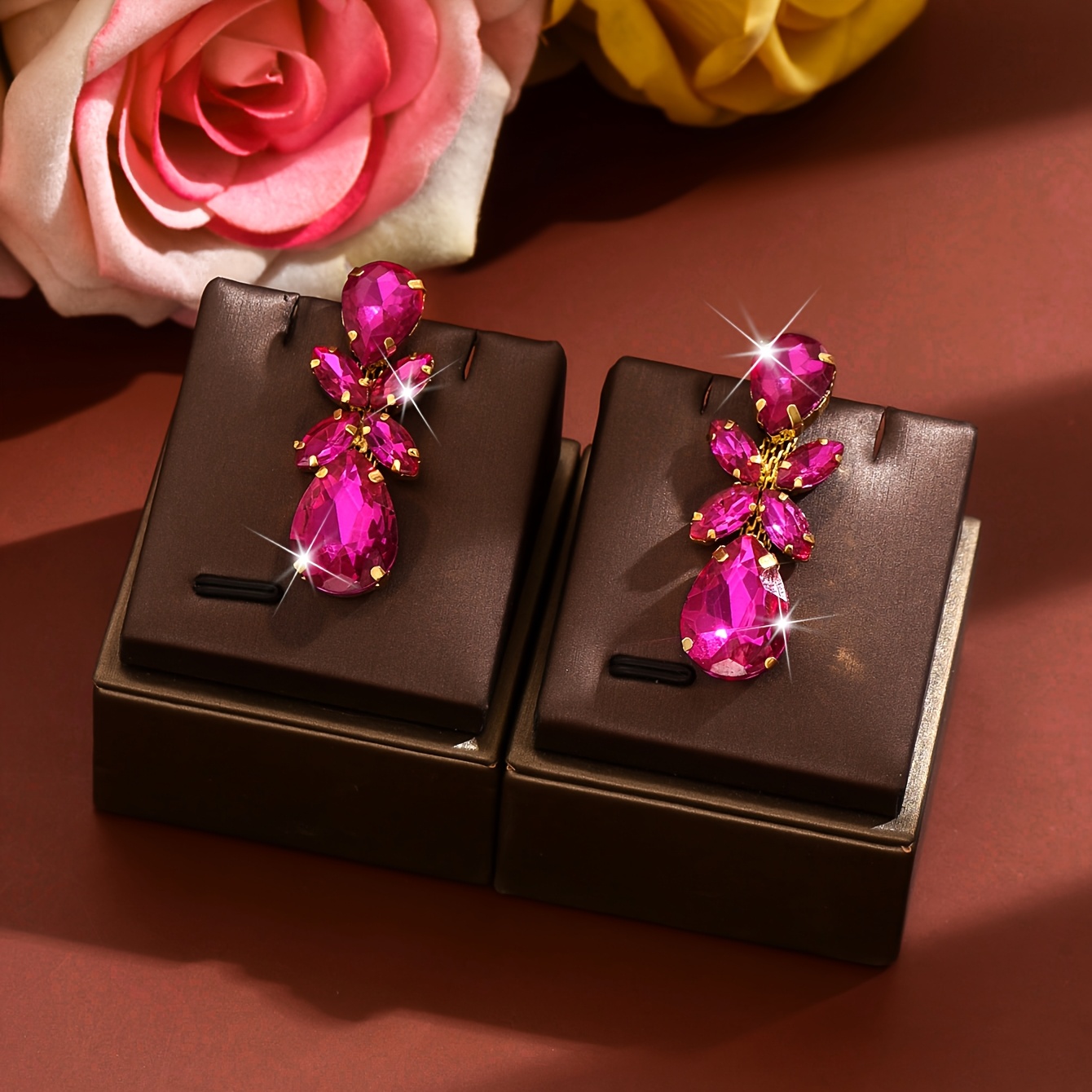 Women's Water Drop Patchwork Drop Earrings, Premium Design Jewelry